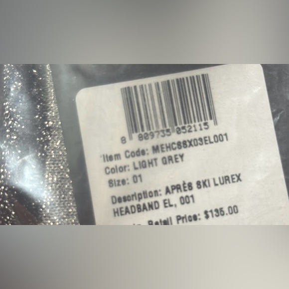 Guaranteed Authentic MCM Spres Ski Lurex Metallic Headband in Glitter - Picture 2 of 3